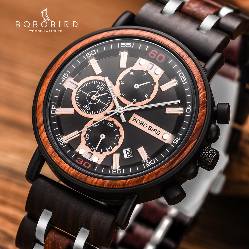 Luxury Watch Organizer For Men - Relogio Masculino BOBO BIRD Wooden Watch