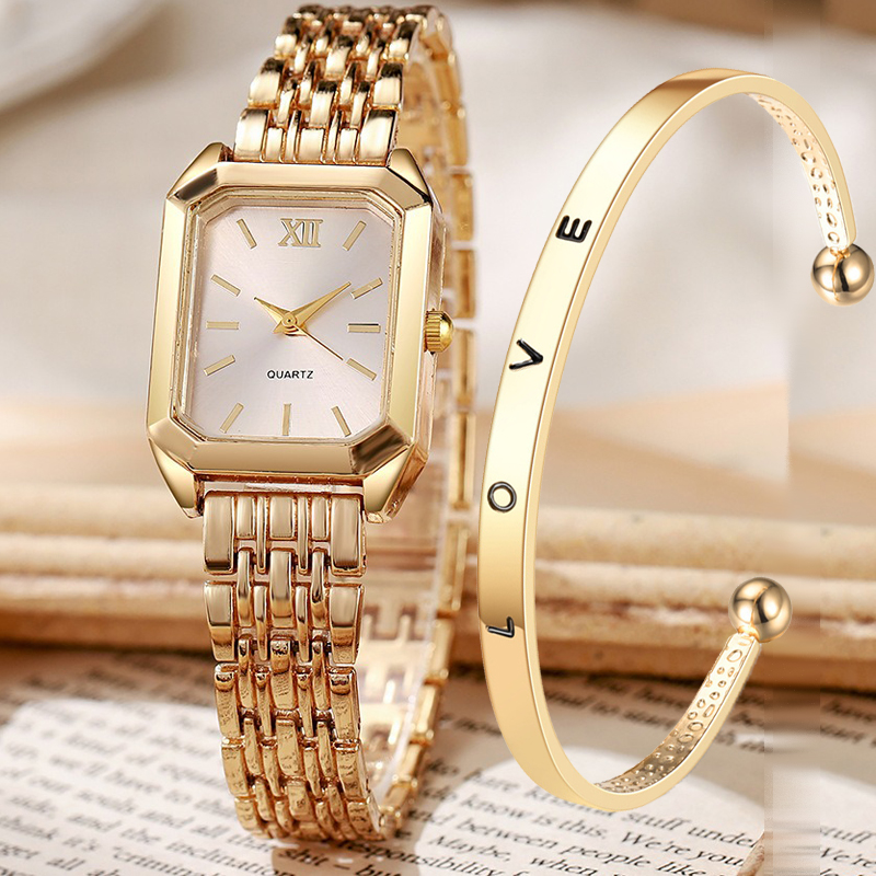Ladies Luxury Watch - 2PCS/set Luxury Women's Quartz Watch with
