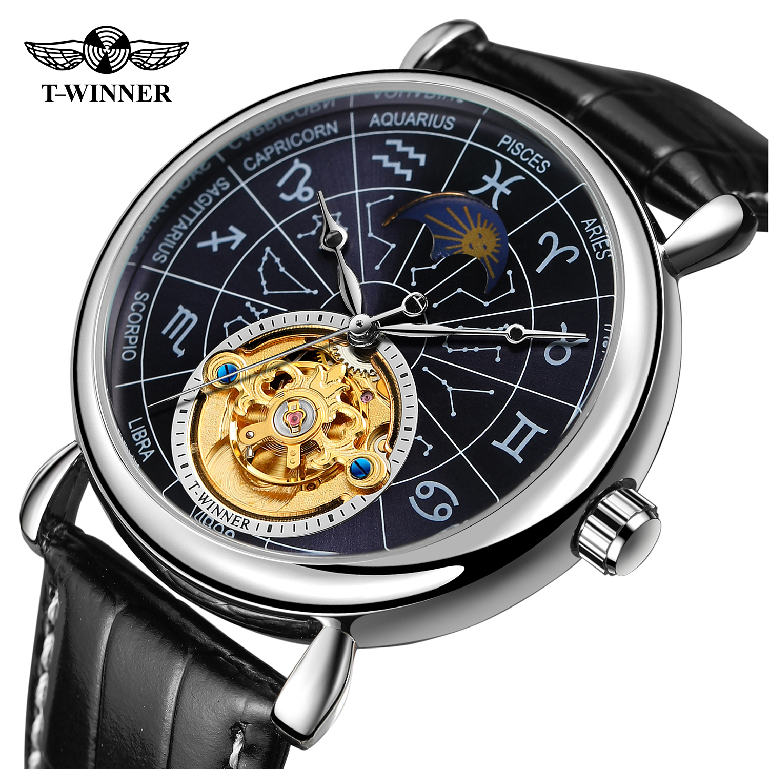 Zodiac Luxury Watch - T-winner Men's Automatic Mechanical 12 Zodiac
