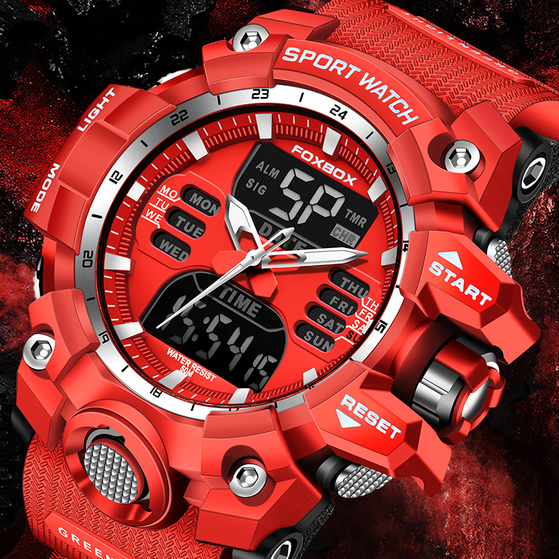 Luxury Watch Organizer For Men - FOXBOX Military Watch for Men LIGE