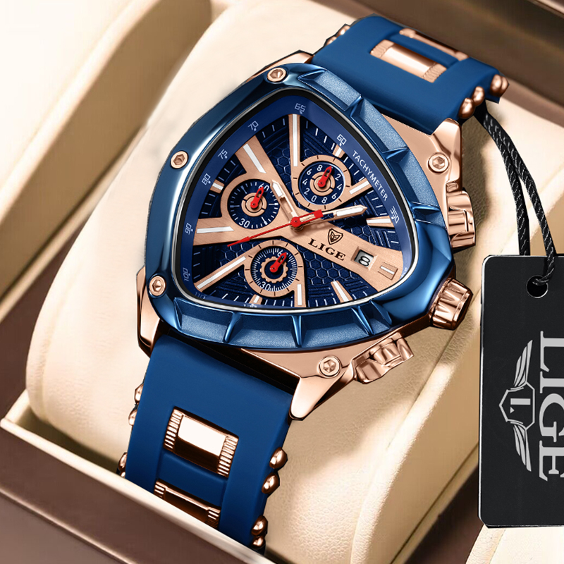Watch Triangle Luxury - LIGE Watch Men Luxury Brand Business