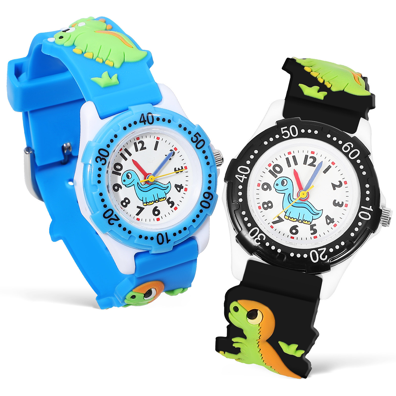 Luxury Watch Arabic - 2Pcs Cartoon Watches with 3D Dinosaur