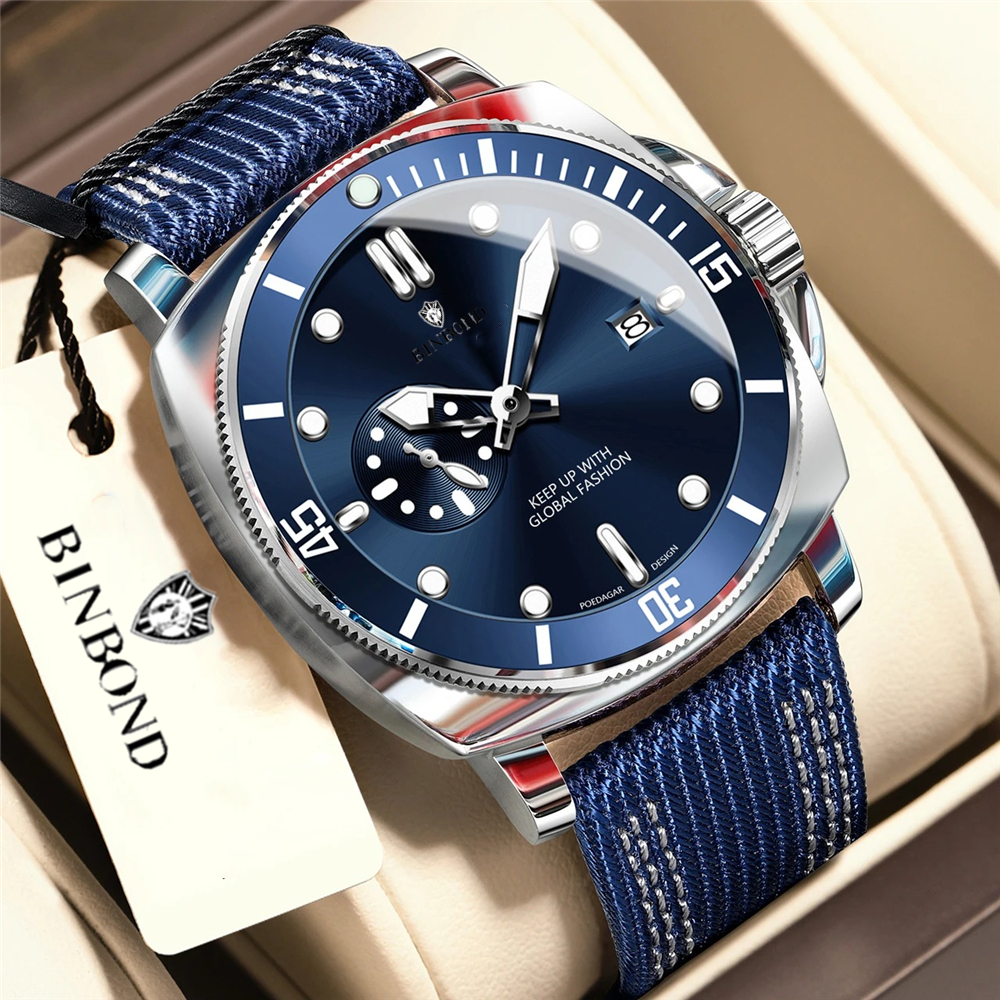 Luxury Watch Low Price - 44mm New Chornograph Sports Blue Nylon