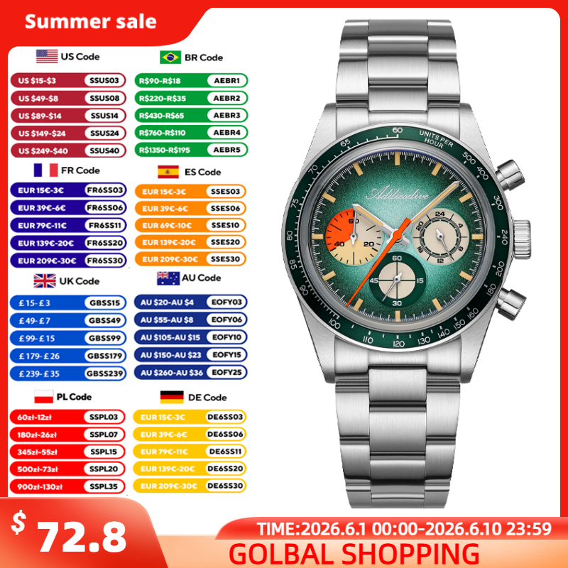 Luxury Watch Protection Film - ADDIESDIVE Quartz Watches New Men's 37mm