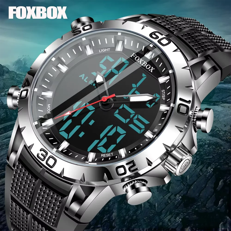 Luxury Watch Organizer For Men - FOXBOX Mens Watches Sports Top Brand
