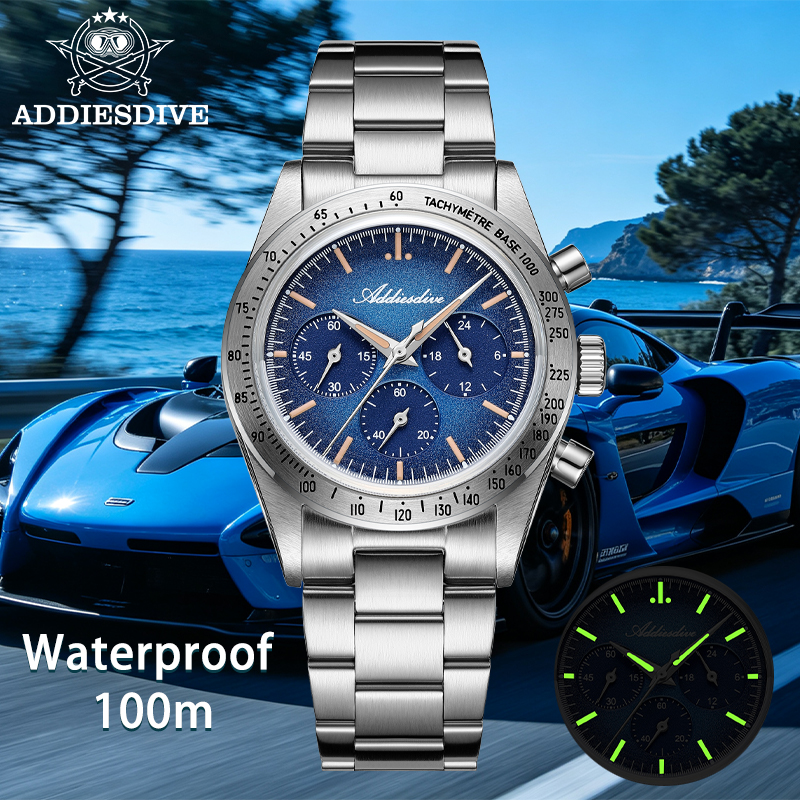 Luxury Watch Levels - ADDIESDIVE AD2552 Japan 0S20 Chronograph Men's