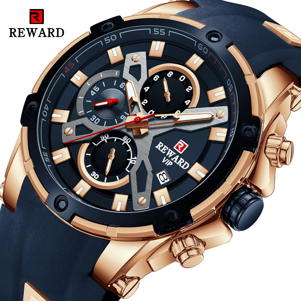 Luxury Watch Low Price - 2023 New REWARD Mens Watches Blue