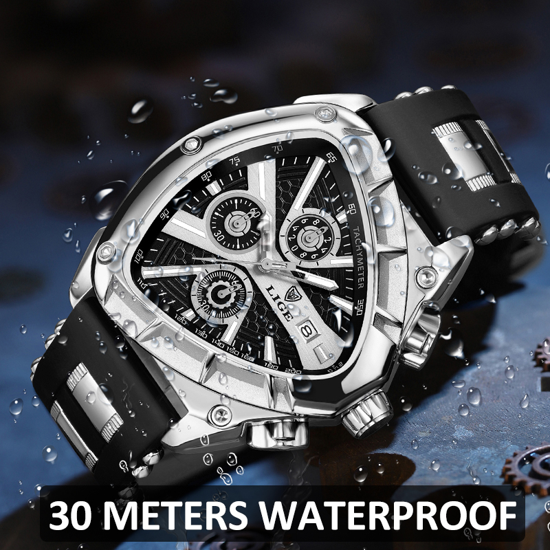 LIGE Fashion Men Watch Triangl – Watch Triangle Luxury recenzja i cena