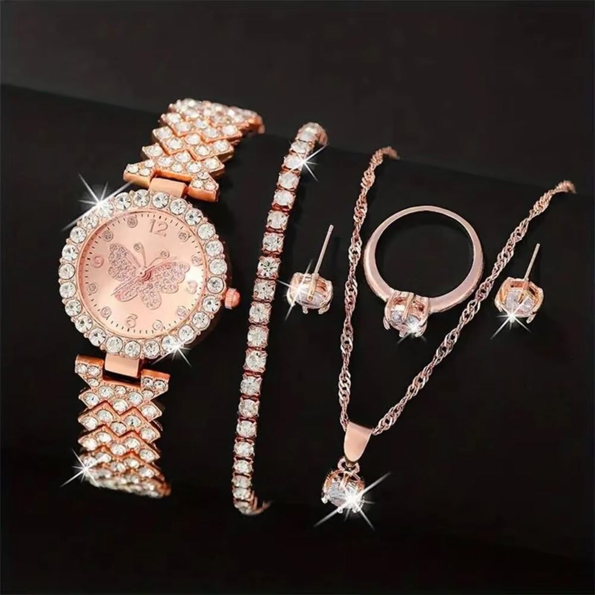 6PCS/Set Luxury Rhinestone But – Ladies Luxury Watch recenzja i cena
