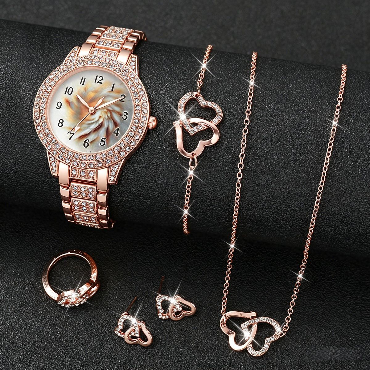 6PCS Luxury Rhinestone Women Q – Luxury Watch Arabic recenzja i cena