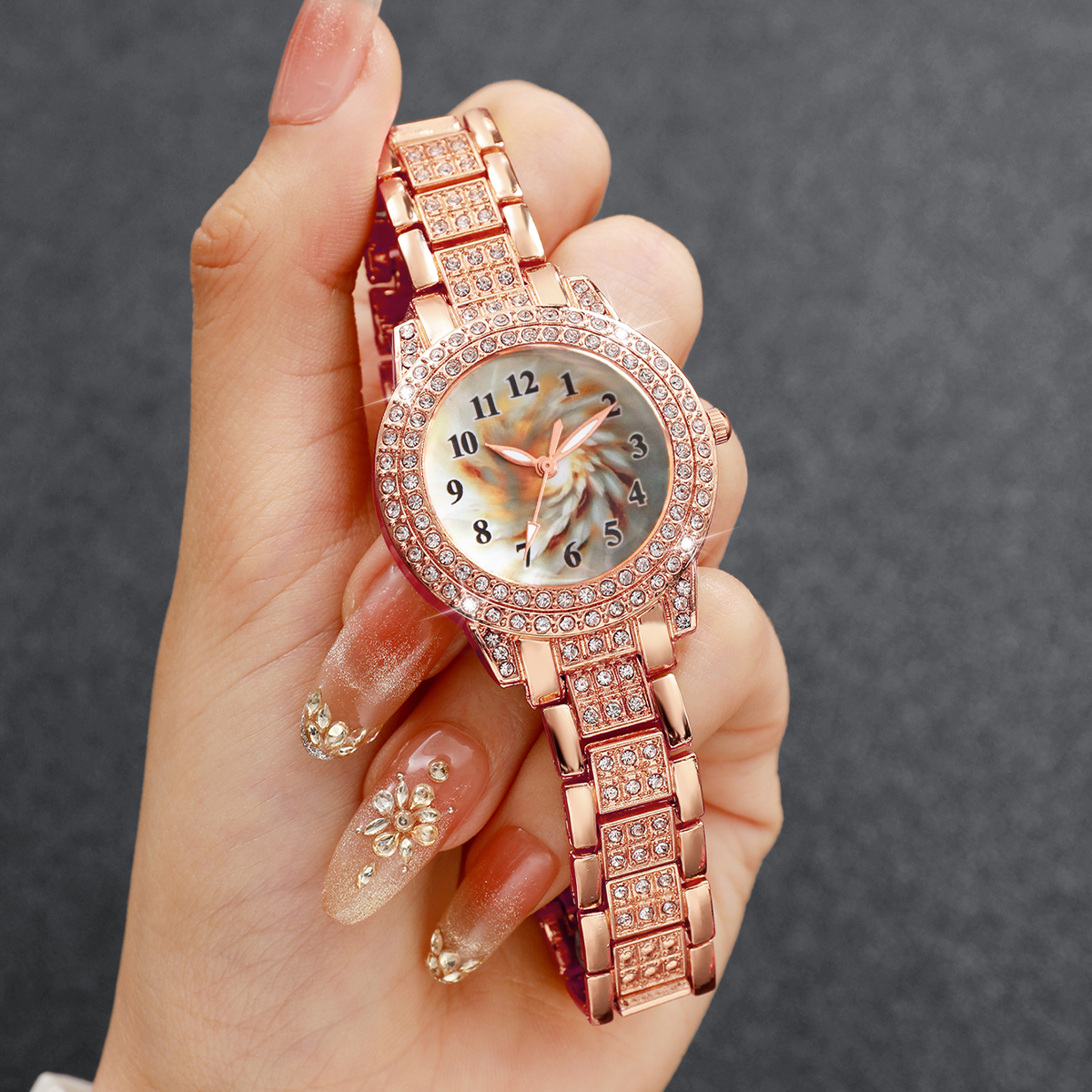 6PCS Luxury Rhinestone Women Q – Luxury Watch Arabic recenzja i cena