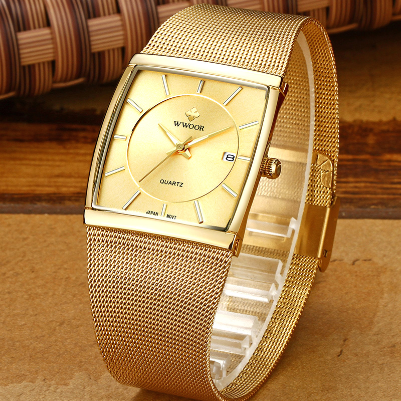 Wwoor Brand Luxury Gold Men Sq – Luxury Watch Japan Brand recenzja i cena