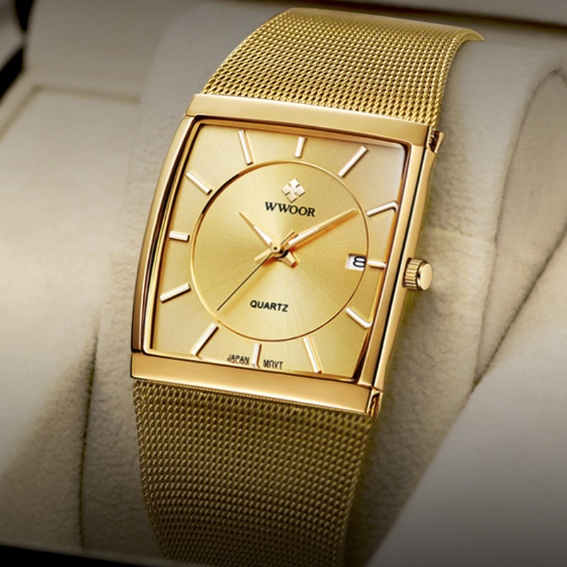 Wwoor Brand Luxury Gold Men Sq – Luxury Watch Japan Brand recenzja i cena