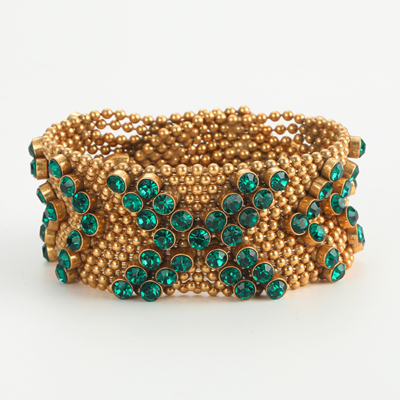 Vintage Green Rhinestone Brace – Luxury Watch Dubai recenzja i cena