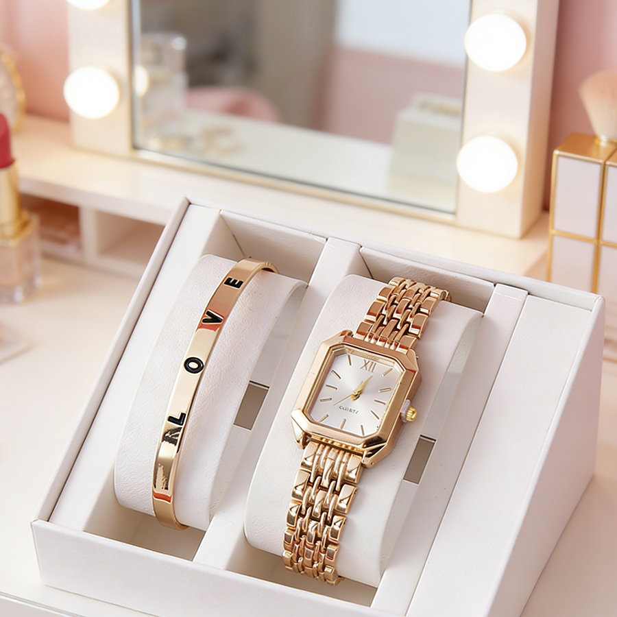 2PCS/set Luxury Women's Quartz – Ladies Luxury Watch recenzja i cena