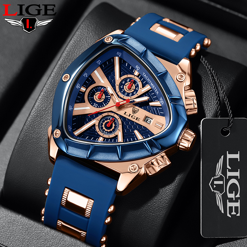 LIGE Fashion Men Watch Triangl – Watch Triangle Luxury recenzja i cena
