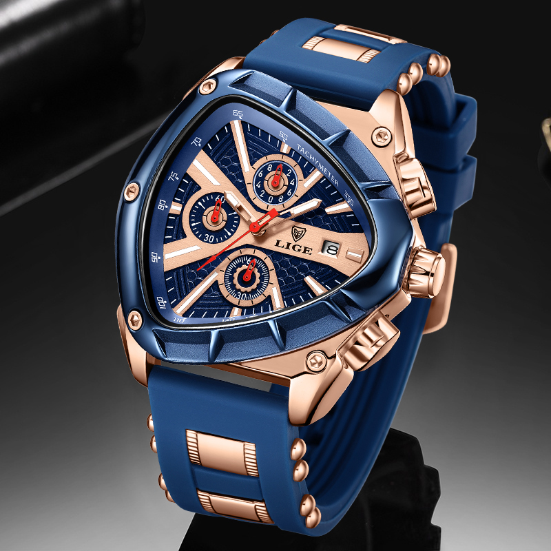 LIGE Fashion Men Watch Triangl – Watch Triangle Luxury recenzja i cena