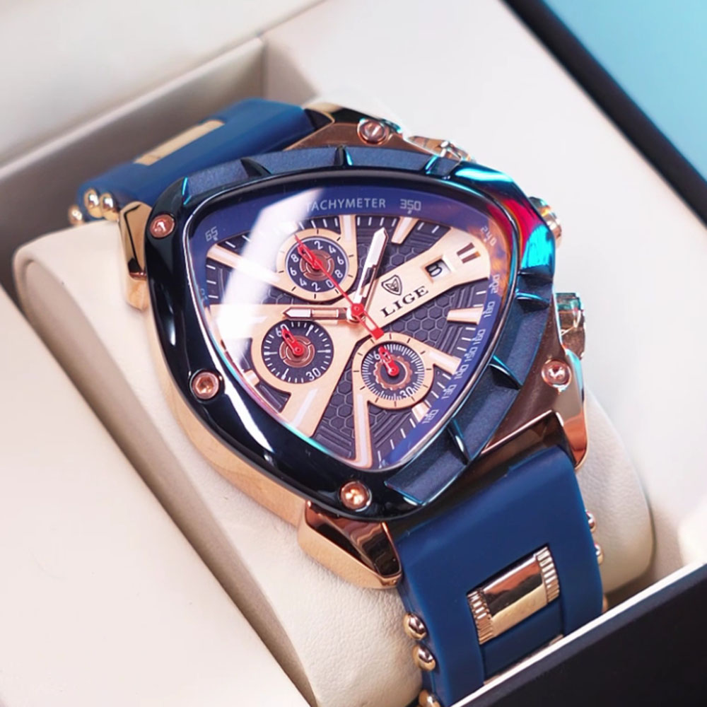 LIGE Fashion Men Watch Triangl – Watch Triangle Luxury recenzja i cena