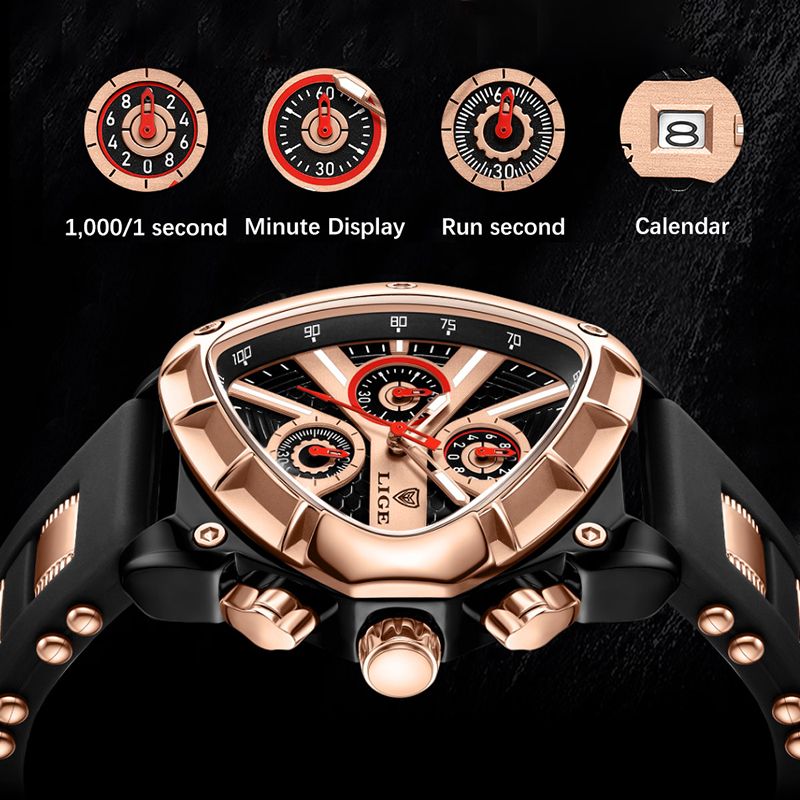 LIGE Fashion Men Watch Triangl – Watch Triangle Luxury recenzja i cena