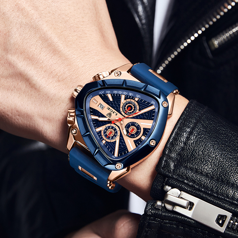 LIGE Fashion Men Watch Triangl – Watch Triangle Luxury recenzja i cena