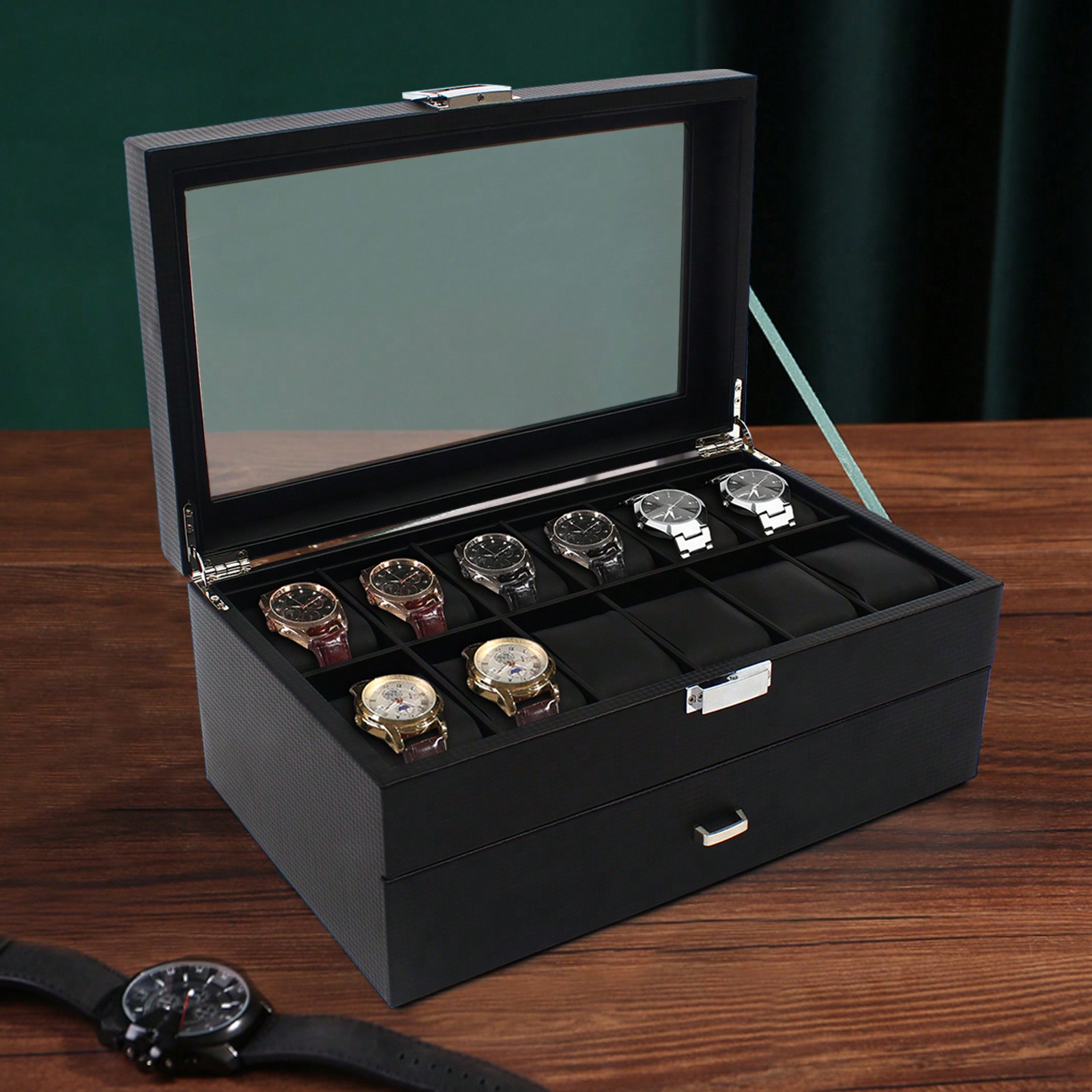 24 Slot Men Watch Display Case – Luxury Watch Organizer For Men recenzja i cena