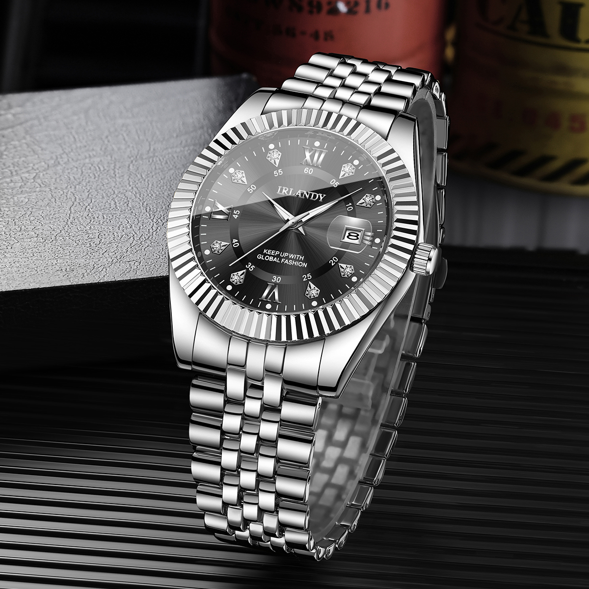 Fashion Rhinestone Men Busines – Luxury Watch Arabic recenzja i cena