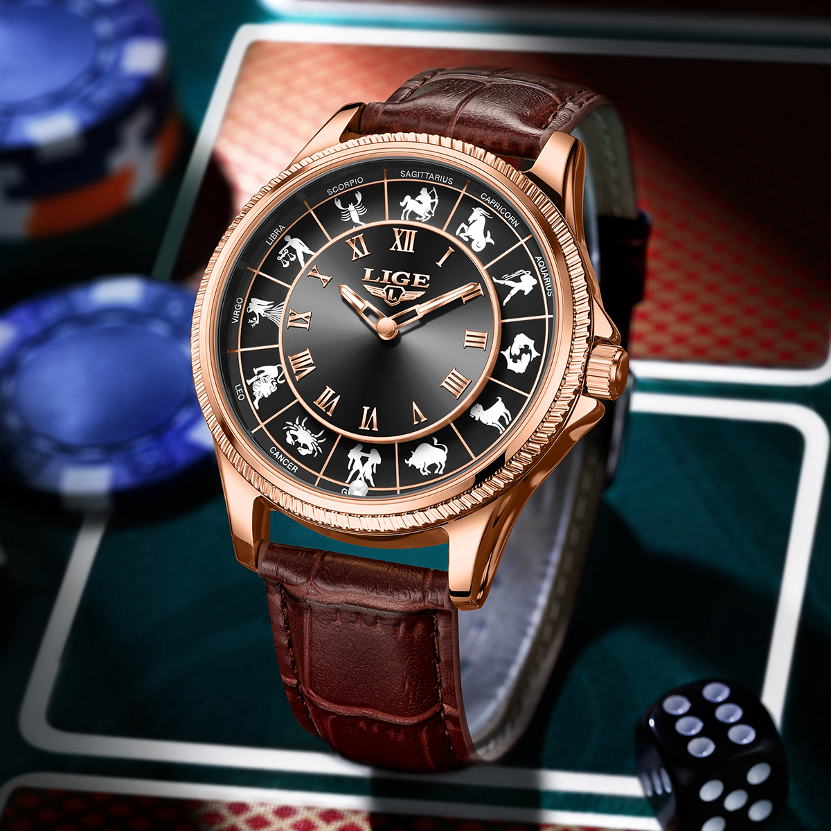 LIGE Fashion Luxury Constellat – Zodiac Luxury Watch recenzja i cena