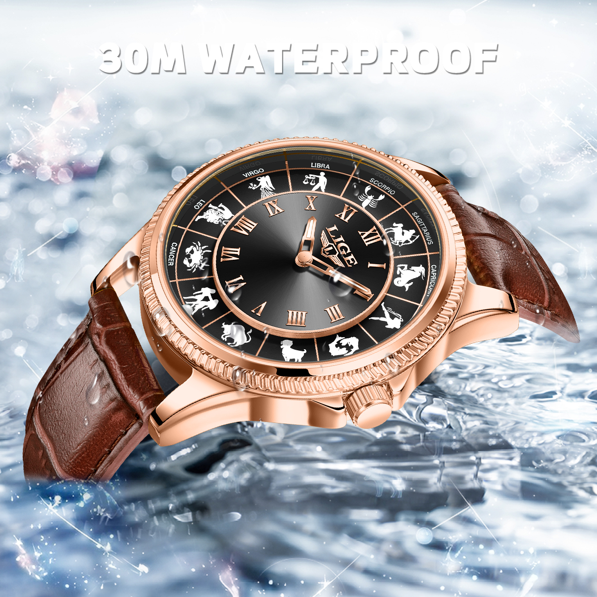 LIGE Fashion Luxury Constellat – Zodiac Luxury Watch recenzja i cena