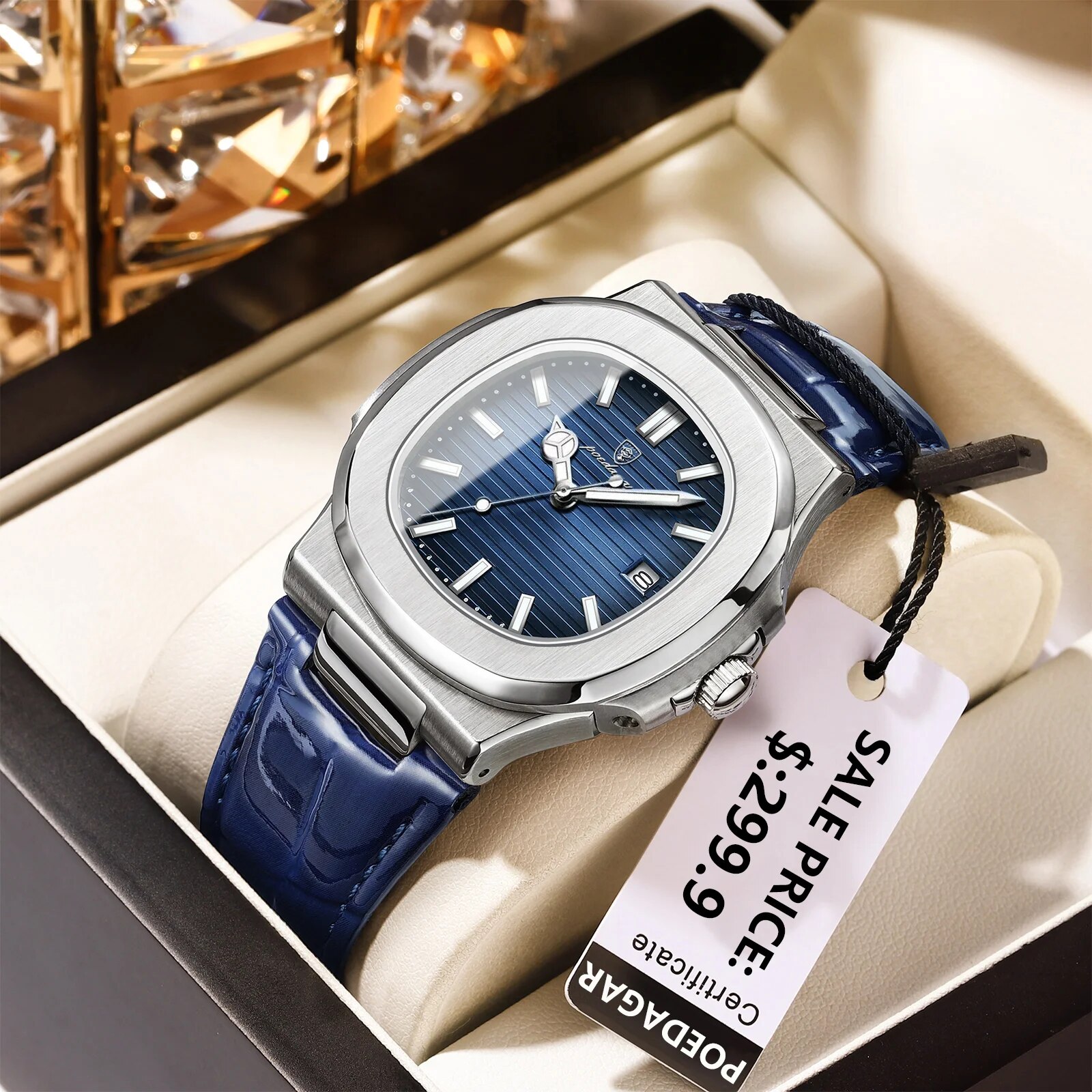 POEDAGAR Top Luxury Square Man – Luxury Watch Organizer For Men recenzja i cena