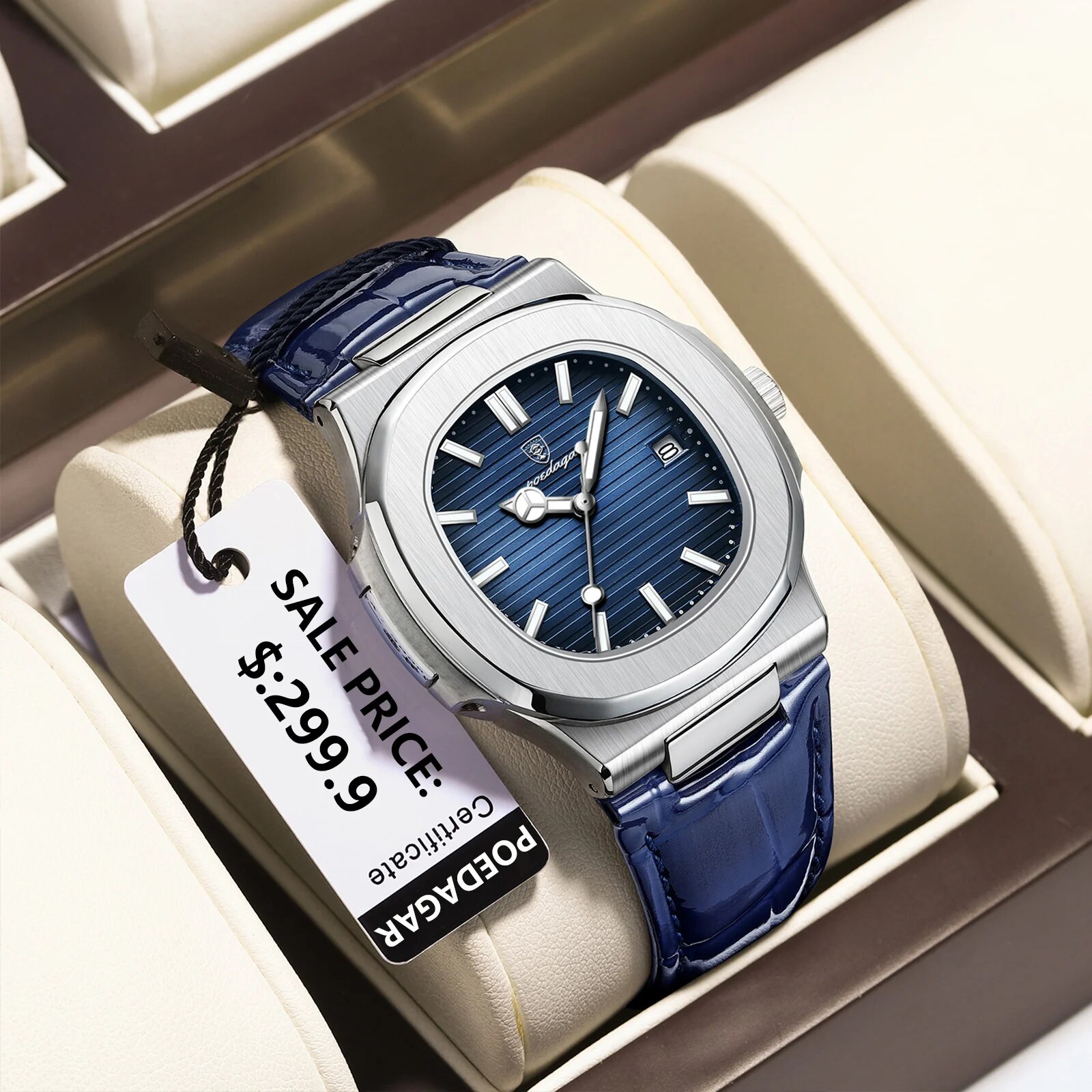 POEDAGAR Top Luxury Square Man – Luxury Watch Organizer For Men recenzja i cena