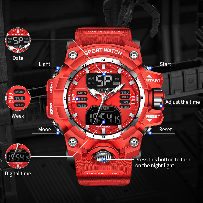 FOXBOX Military Watch for Men  – Luxury Watch Organizer For Men recenzja i cena