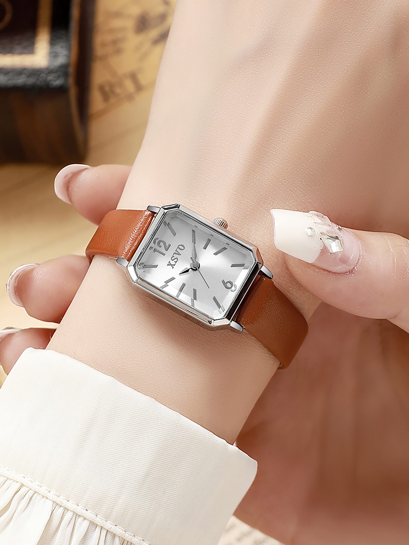 Vintage Silver Square Women's  – Luxury Watch Green recenzja i cena