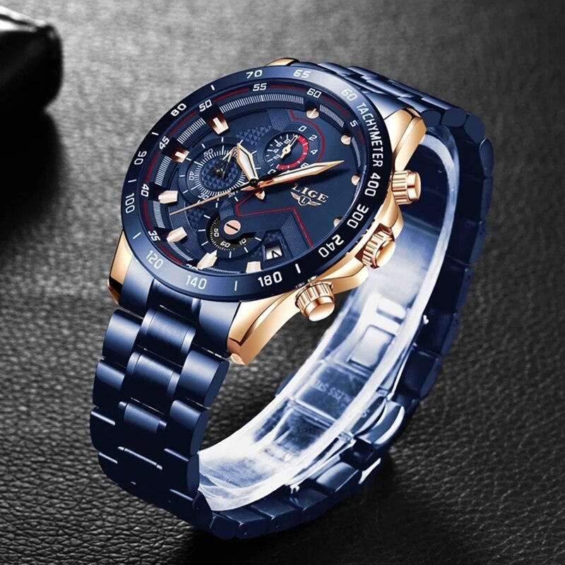 LIGE New Fashion Watches Men S – Luxury Watch Low Price recenzja i cena
