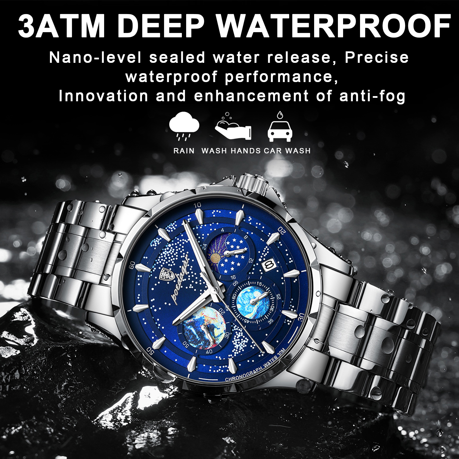 POEDAGAR Luxury Male Clock Chr – Luxury Watch Organizer For Men recenzja i cena