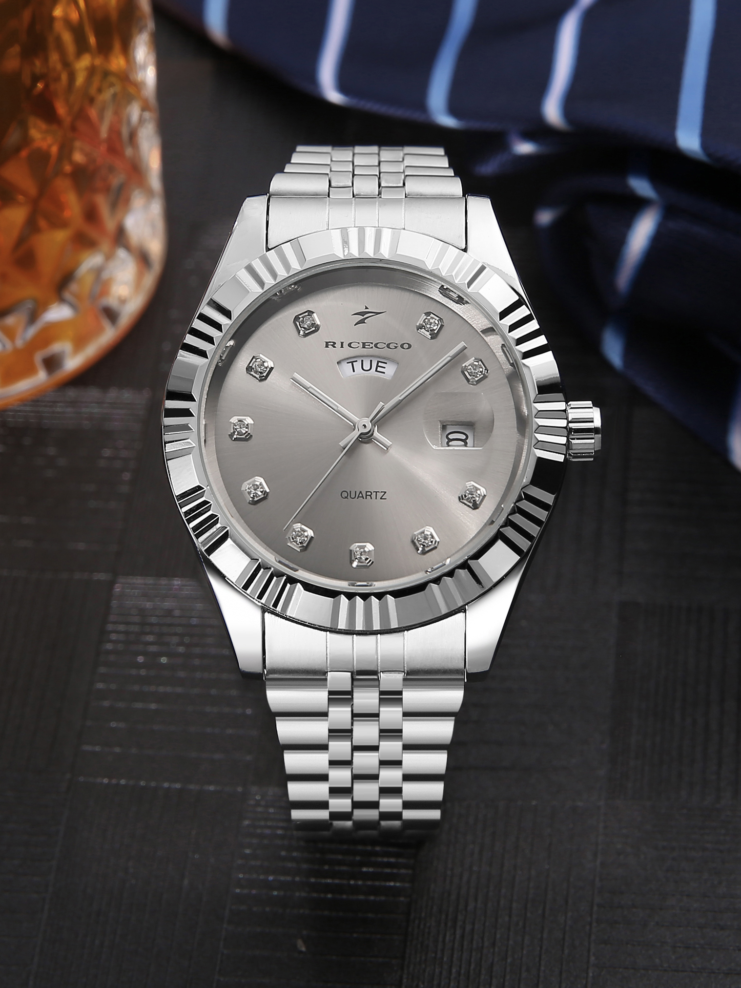 luxury rhinestone men's busine – Luxury Watch Arabic recenzja i cena