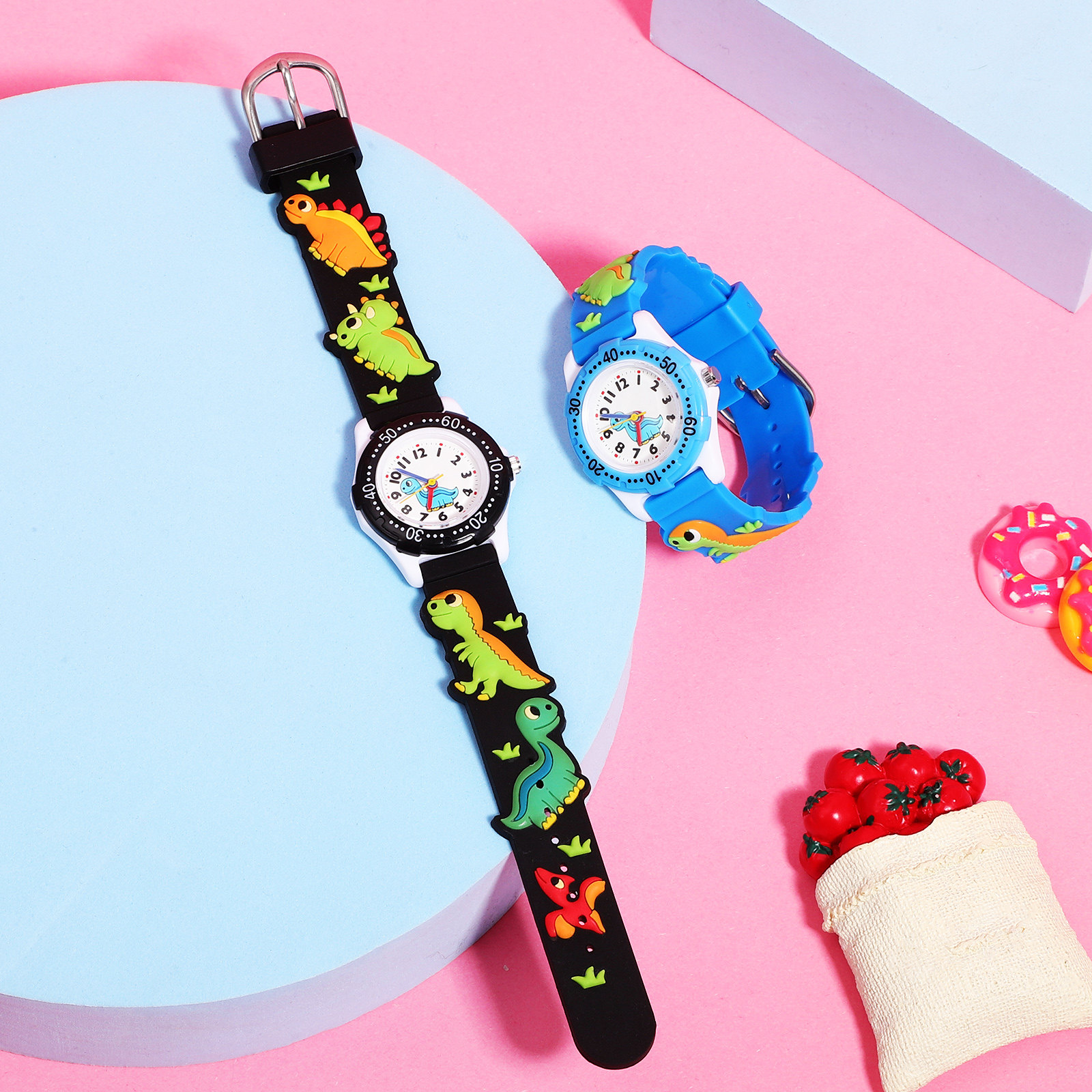 2Pcs Cartoon Watches with 3D D – Luxury Watch Arabic recenzja i cena