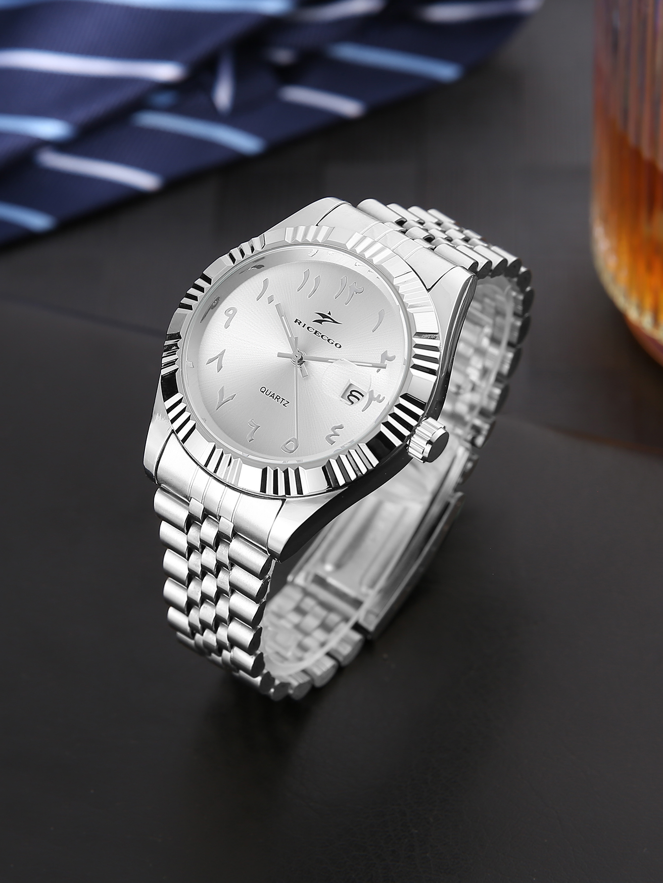 Men's Quartz Watch Steel Band  – Luxury Watch Arabic recenzja i cena