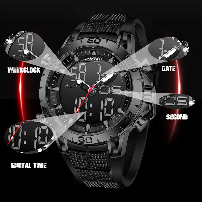 FOXBOX Mens Watches Sports Top – Luxury Watch Organizer For Men recenzja i cena