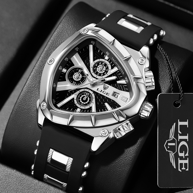 LIGE Fashion Men Watch Triangl – Watch Triangle Luxury recenzja i cena