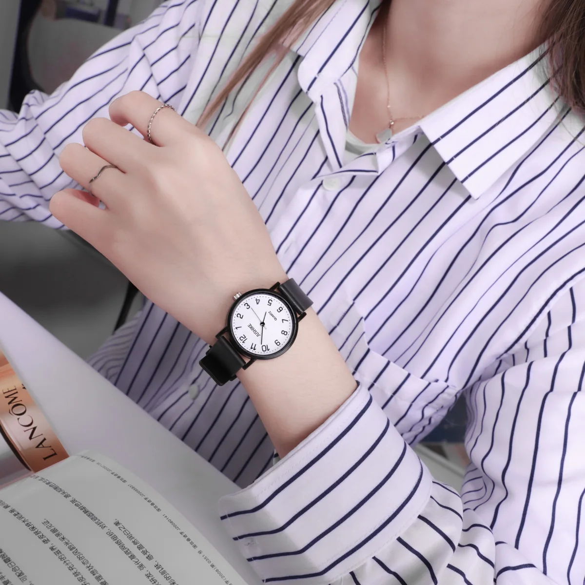 Simple Black Watch Quartz Watc – Ladies Luxury Watch recenzja i cena